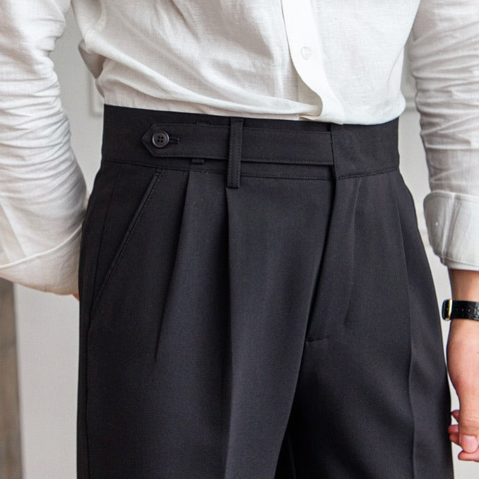 Pantaloni da abito da uomo a taglio dritto con tasche