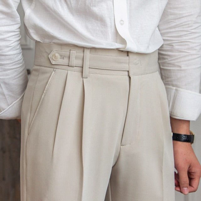 Pantaloni da abito da uomo a taglio dritto con tasche