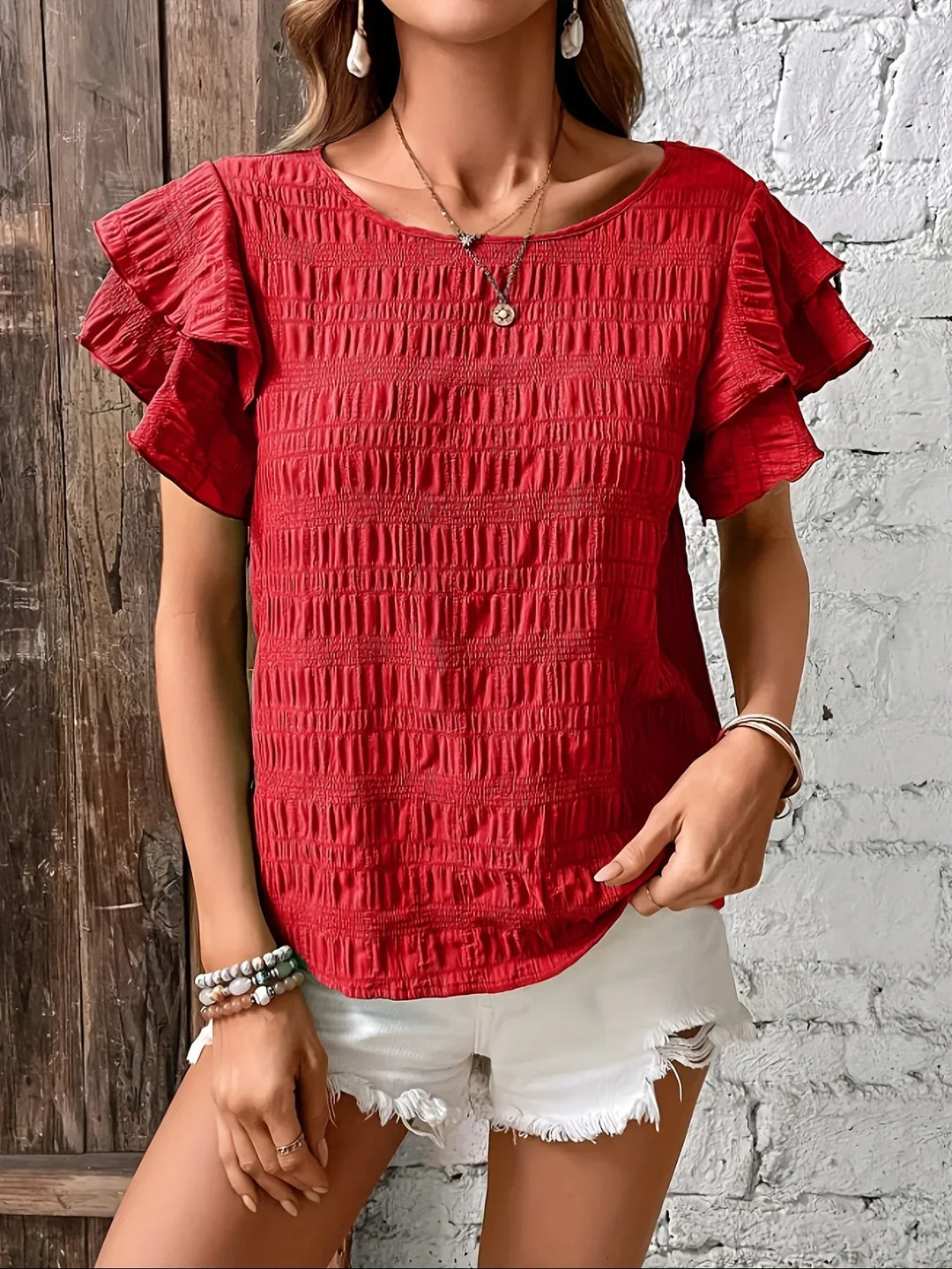Charmaine™ | Leichte & Luftige Bluse mit Spaß-Rüschen