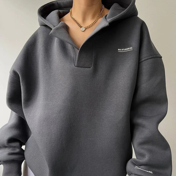 Felpa con cappuccio da donna a maniche lunghe
