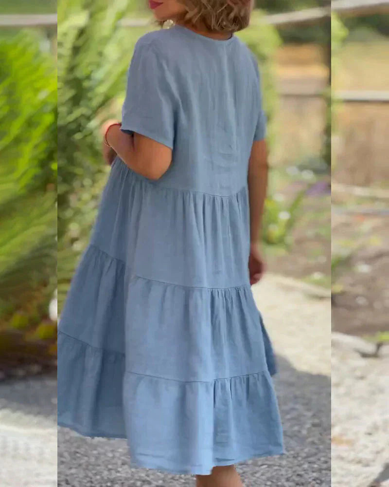 Zoey™ - Lässiges Sommer V-Ausschnitt Kleid