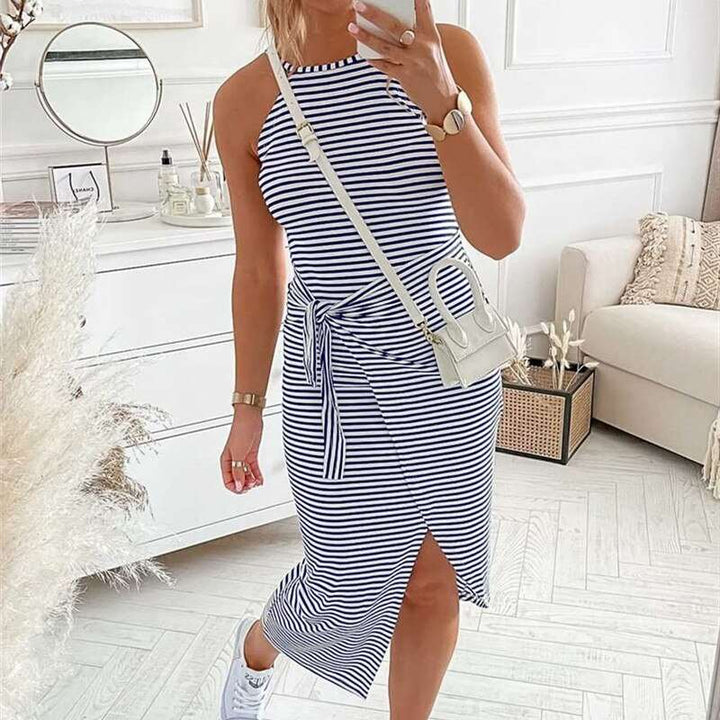 Bénanique™️ Gestreiftes Midi-Kleid - Lässiger Stil