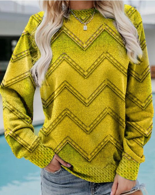 Sweat-shirt pour femme à col rond et manches longues