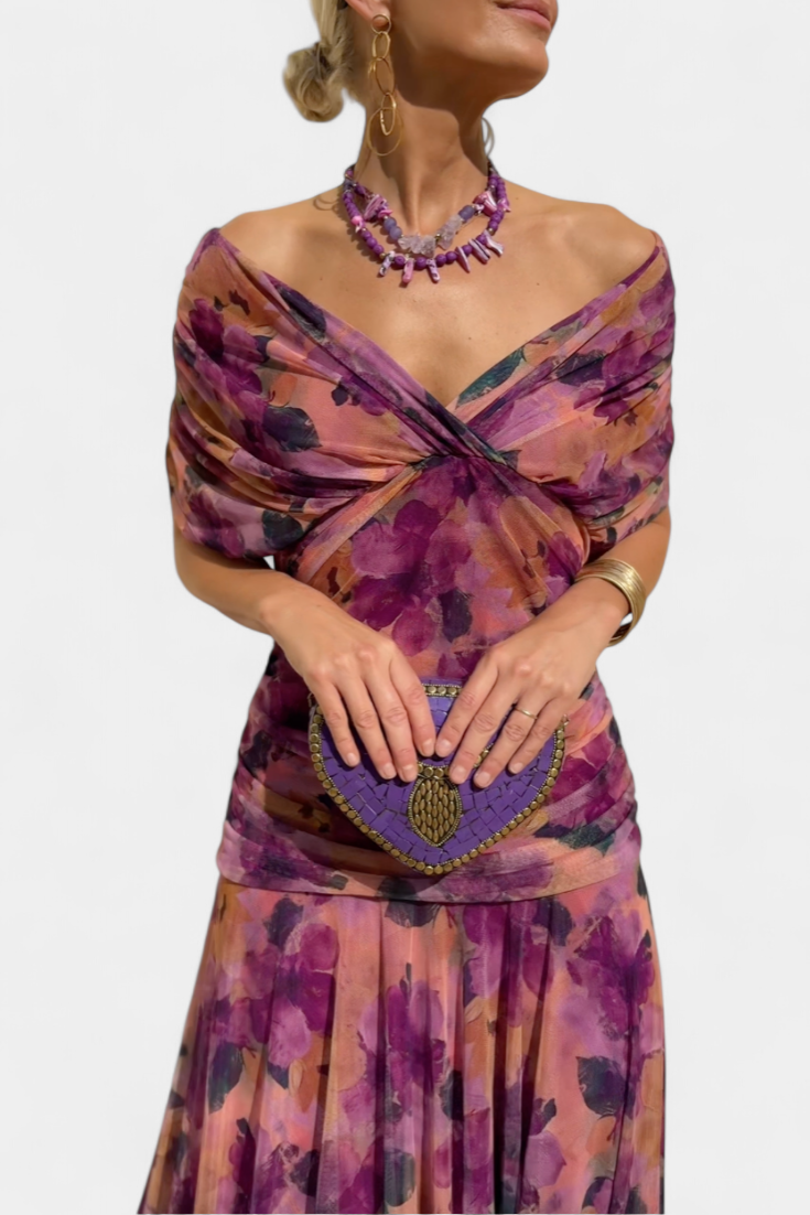 Alondra™ | V-Ausschnitt Langes Floral-Maxikleid