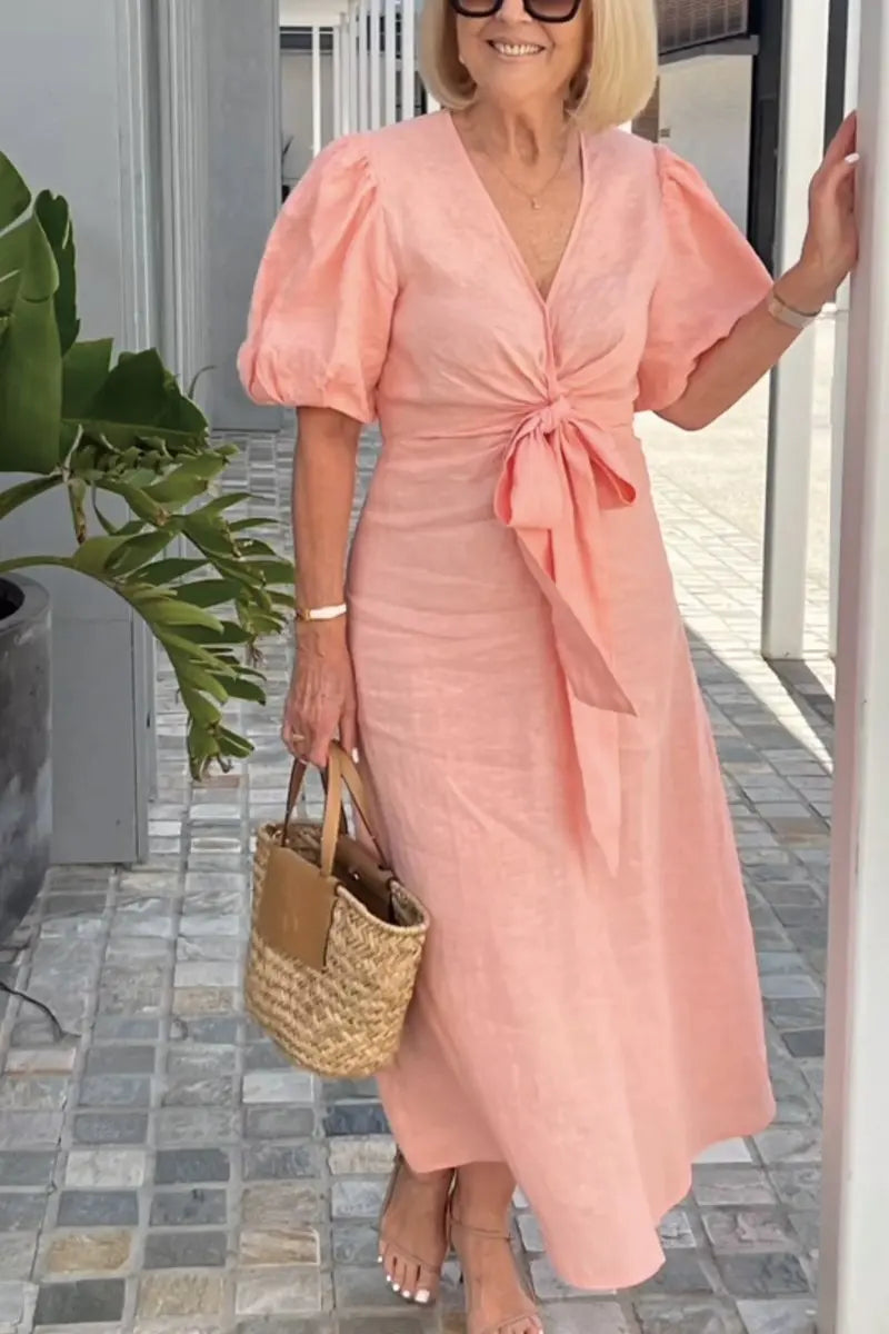 Natasha - Elegantes V-Ausschnitt Kleid