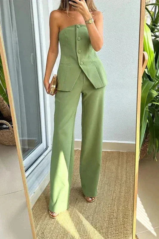 BRIA™ - Strapless Zweiteiliges Set mit Knöpfen