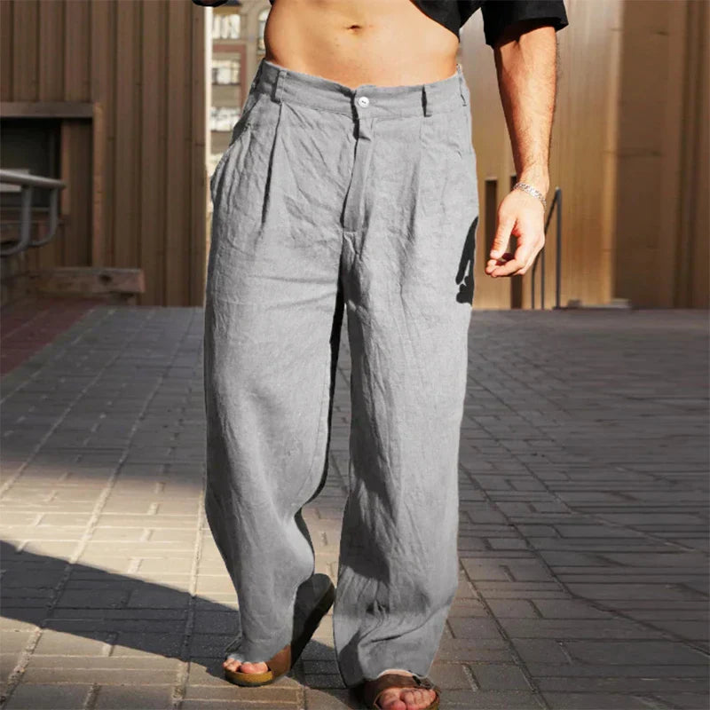 Stevie™ – Herren Leinenhose mit weitem Bein