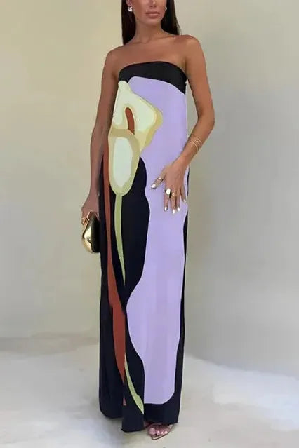 Phoebe | Damen Trägerloses Maxikleid