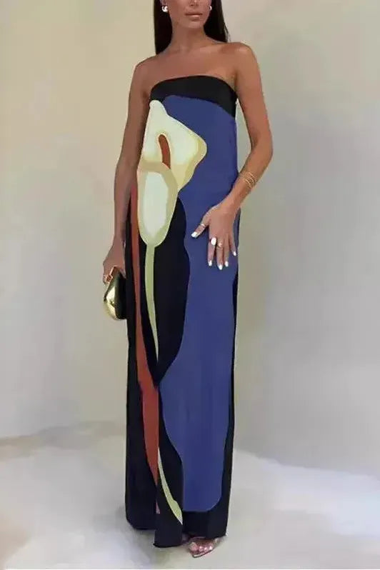 Phoebe | Damen Trägerloses Maxikleid