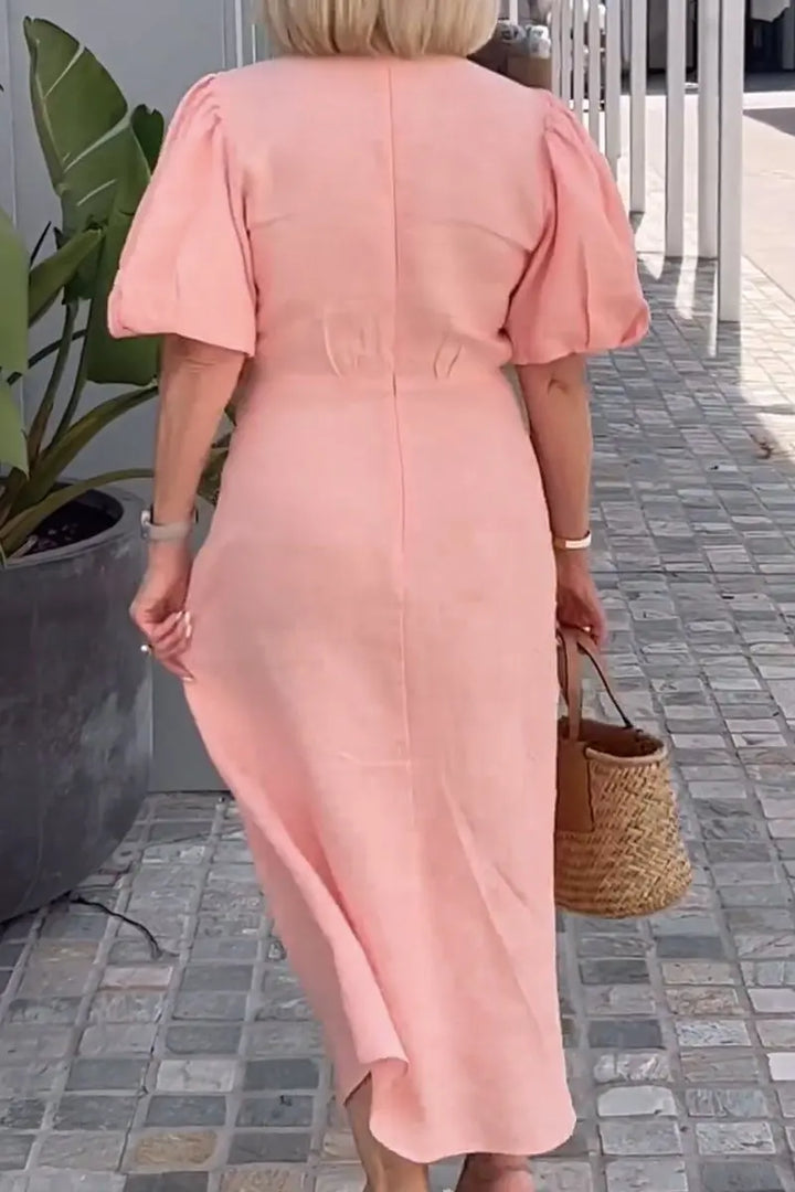 Natasha - Elegantes V-Ausschnitt Kleid