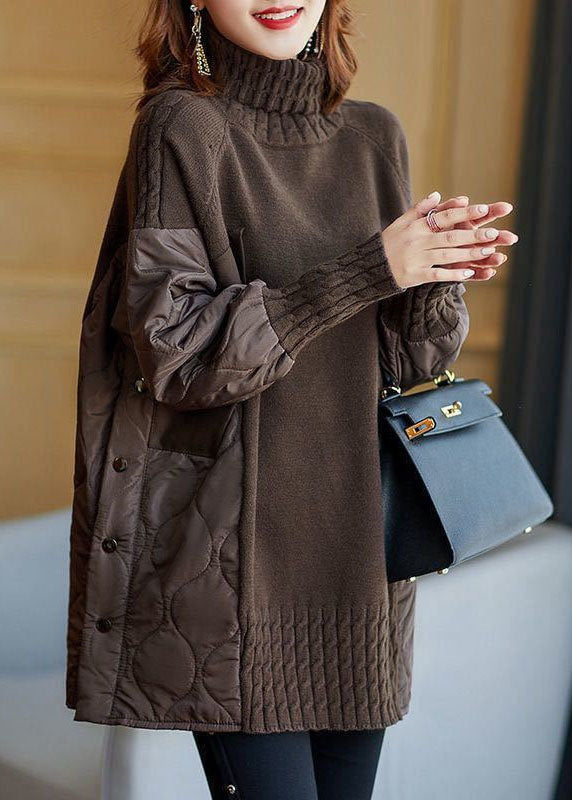 Hailey™ - Einfacher Patchwork-Pullover mit Rollkragen