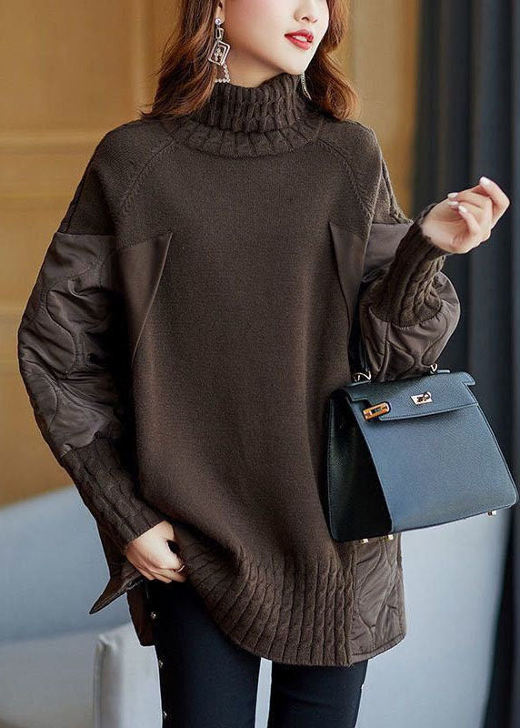 Hailey™ - Einfacher Patchwork-Pullover mit Rollkragen