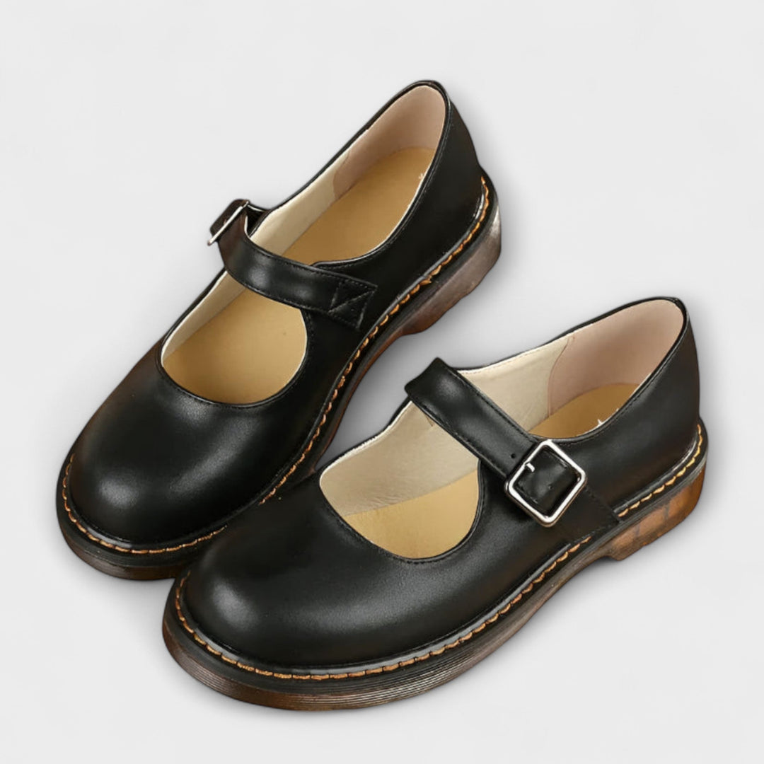 Damen Vintage Mary Jane Schuhe – Klassische Schuhe mit Riemen und Komfortsohle