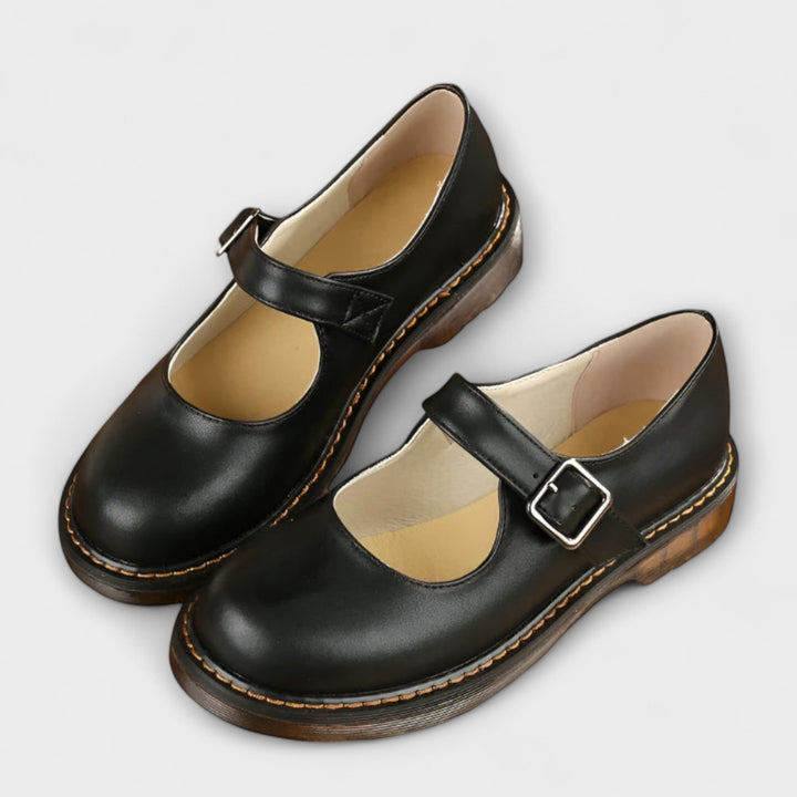 Damen Vintage Mary Jane Schuhe – Klassische Schuhe mit Riemen und Komfortsohle