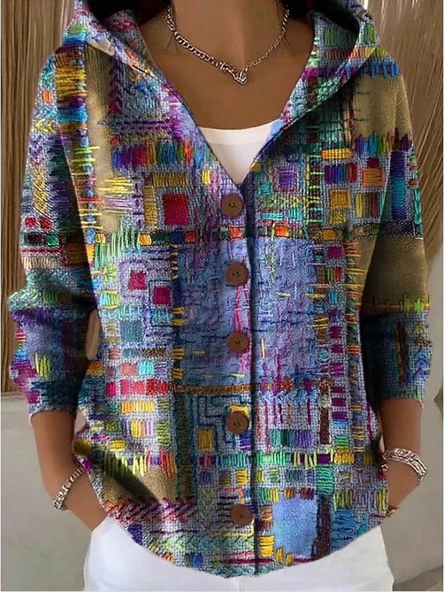 Cassidy | Gemütlicher Künstlerischer Langer Cardigan