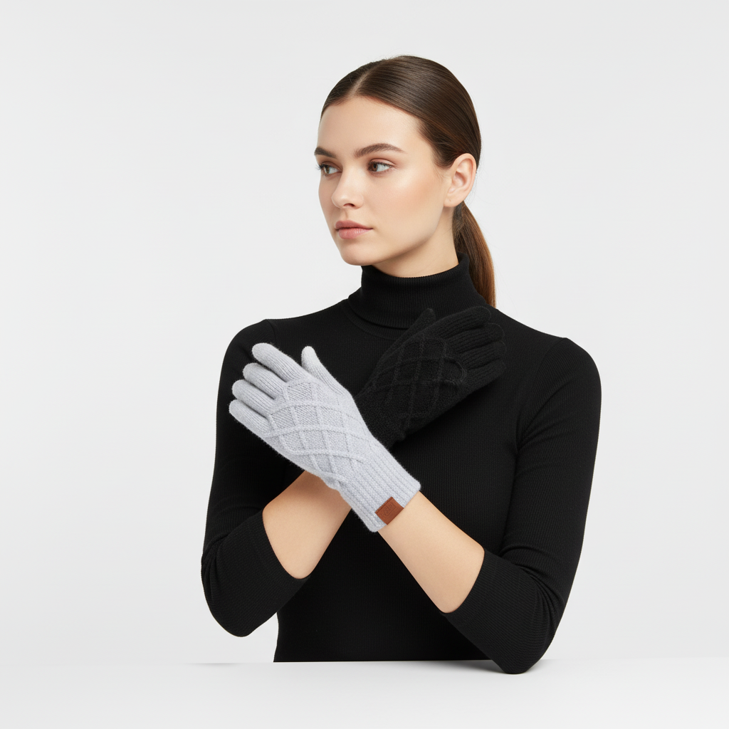 Thermisch gestrickte Handschuhe mit Touchfunktion (Doppelpack)