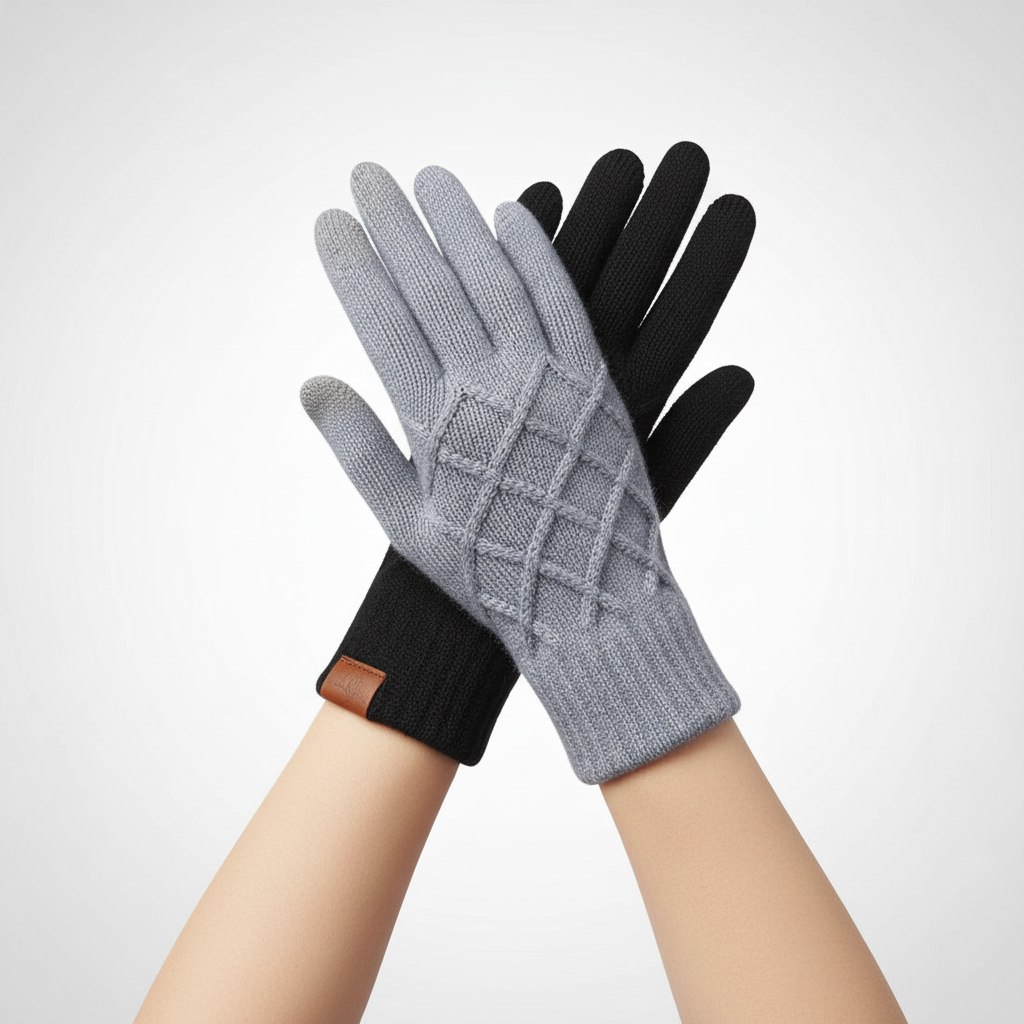 Thermisch gestrickte Handschuhe mit Touchfunktion (Doppelpack)
