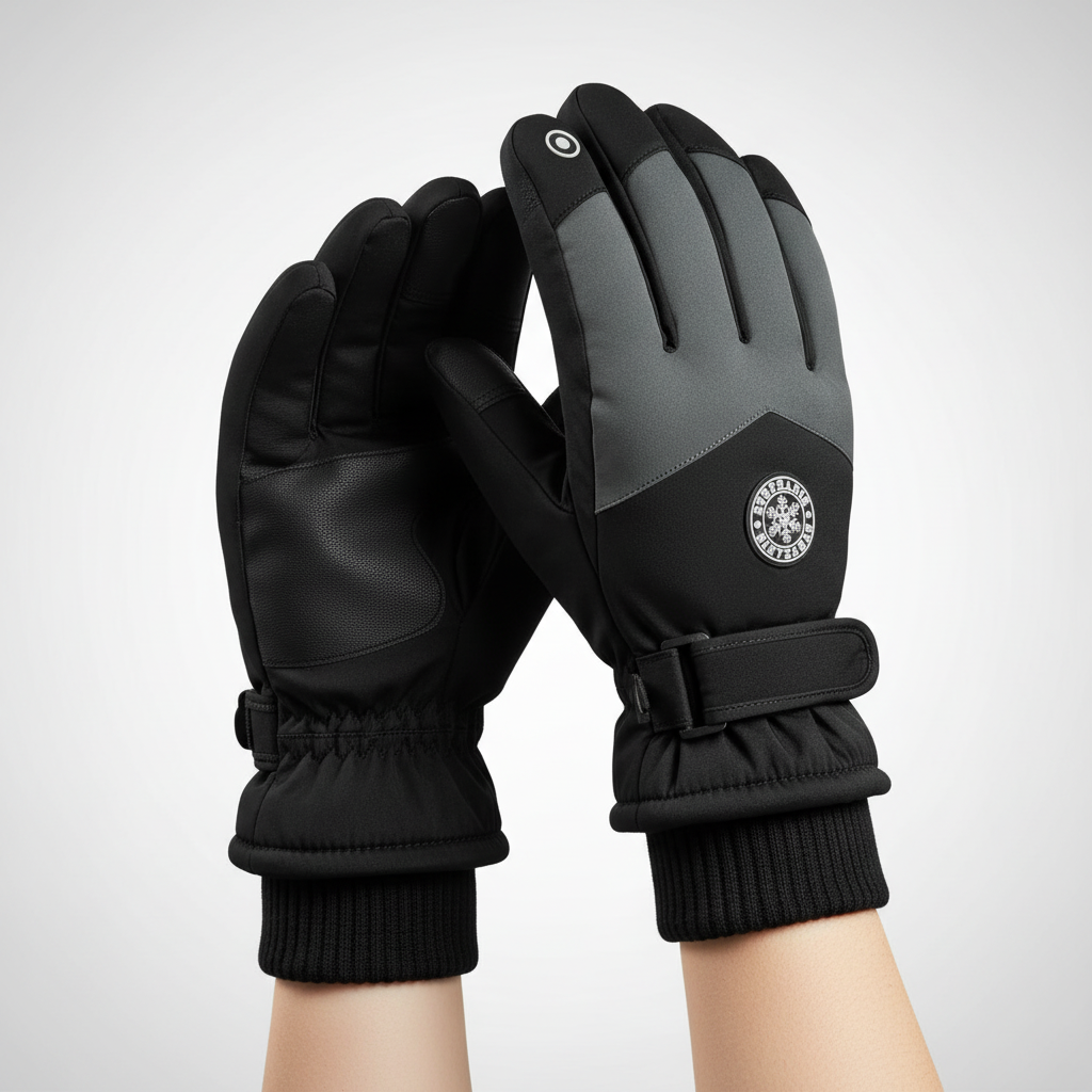 Thermisch gefütterte Handschuhe mit Touchscreen-Fingerkuppen