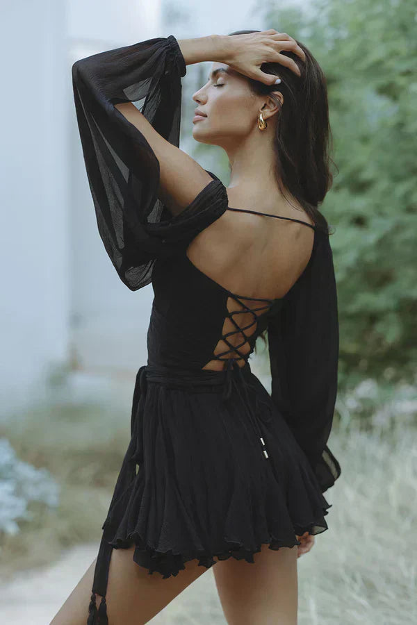 Layla™ - Stilvolles Mini-Kleid mit Ballonärmeln