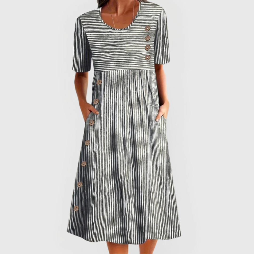 Wanda™ - Gestreiftes Midi-Kleid
