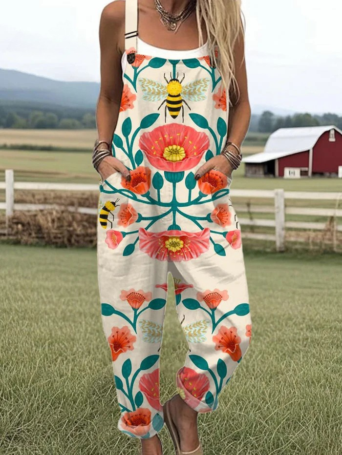 Vintage Floral Jumpsuit Damen - Müheloser Stil & ganztäglicher Komfort