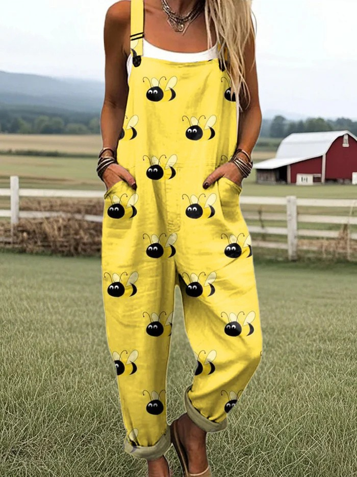 Damen Jumpsuit mit weitem Bein - Müheloser Komfort & stilvoller Blumenprint