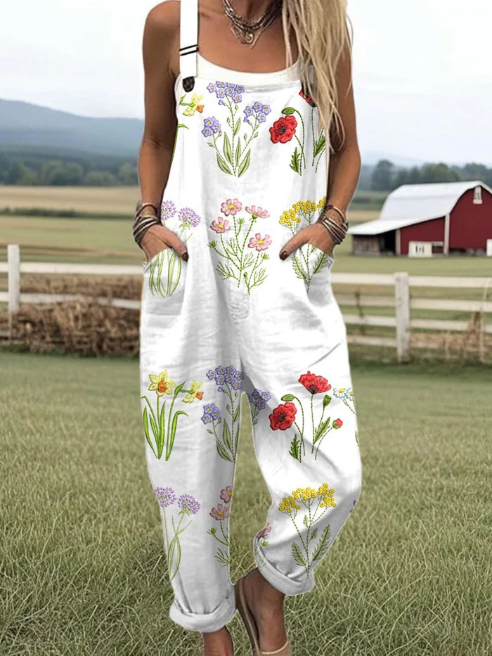 Vintage Floral Jumpsuit für Damen - Müheloser Stil & Komfort