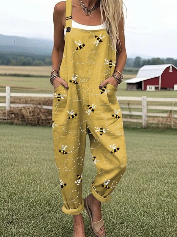 Carole™ - Damen Sommerverspielte Gedruckte Latzhose