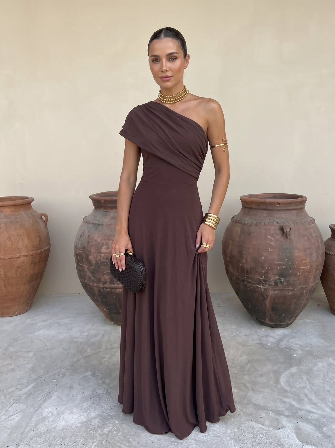Toledo | Damen Off-Shoulder Maxikleid