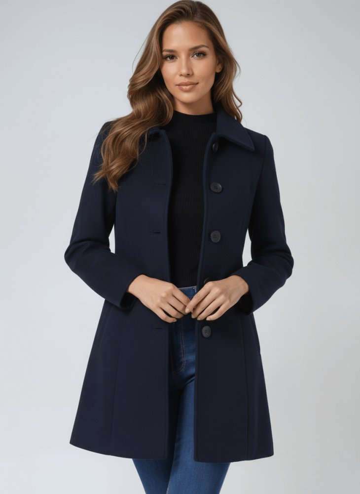 Helena | Damen Wintermantel mit Ein-Knopf-Verschluss