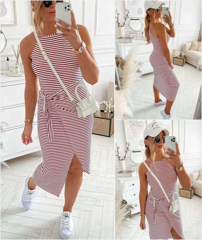 Bénanique™️ Gestreiftes Midi-Kleid - Lässiger Stil
