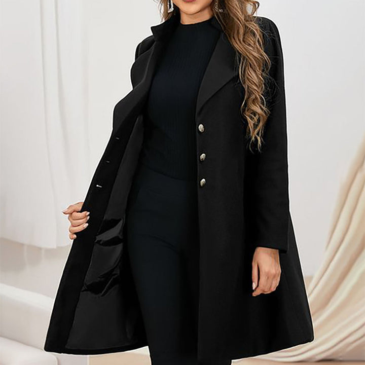 Hannah | Damen Mantel mit Knöpfen und langen Ärmeln