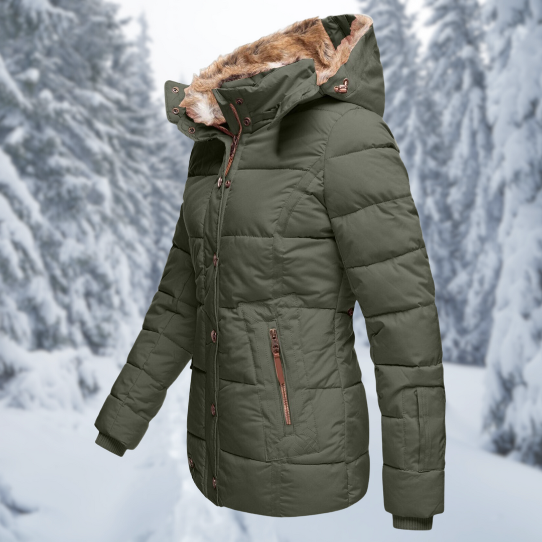Damenjacke mit Kapuze und Taschen
