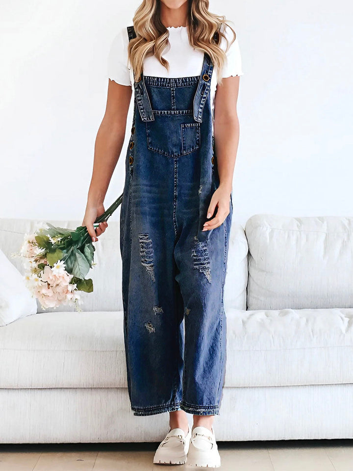 Thessa™ - Verwaschene Denim-Latzhose