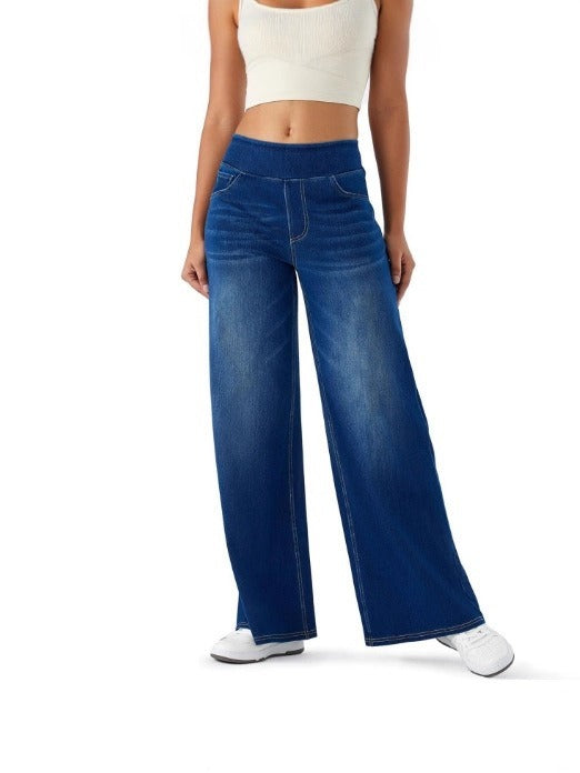 Lässige Damen Baumwolljeans mit Kreuzdruck