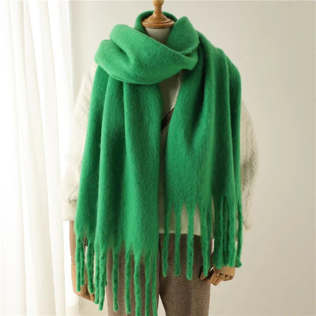 Damen Oversized-Schal mit Fransen