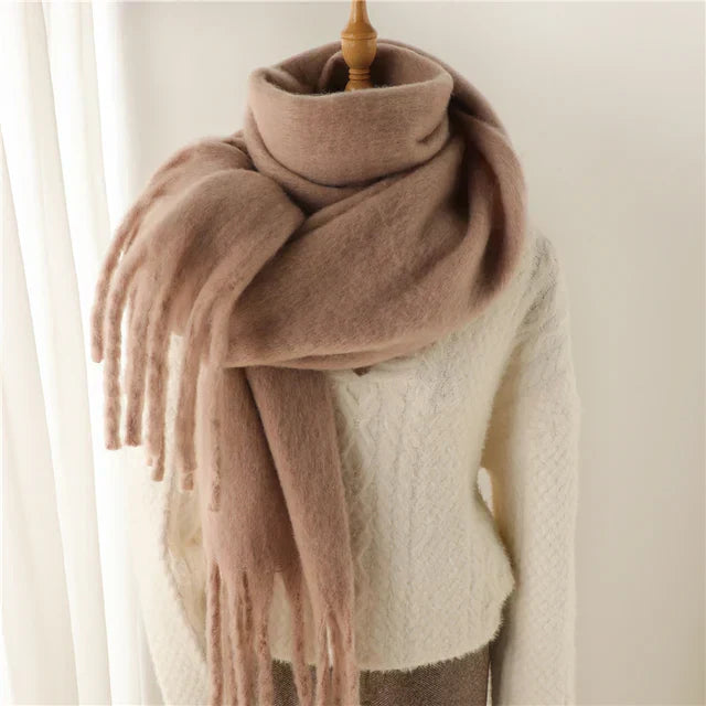 Damen Oversized-Schal mit Fransen