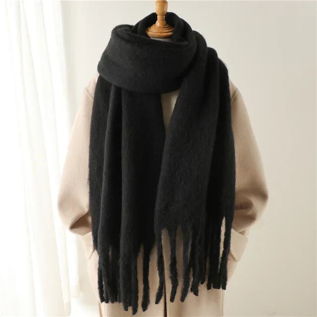 Damen Oversized-Schal mit Fransen