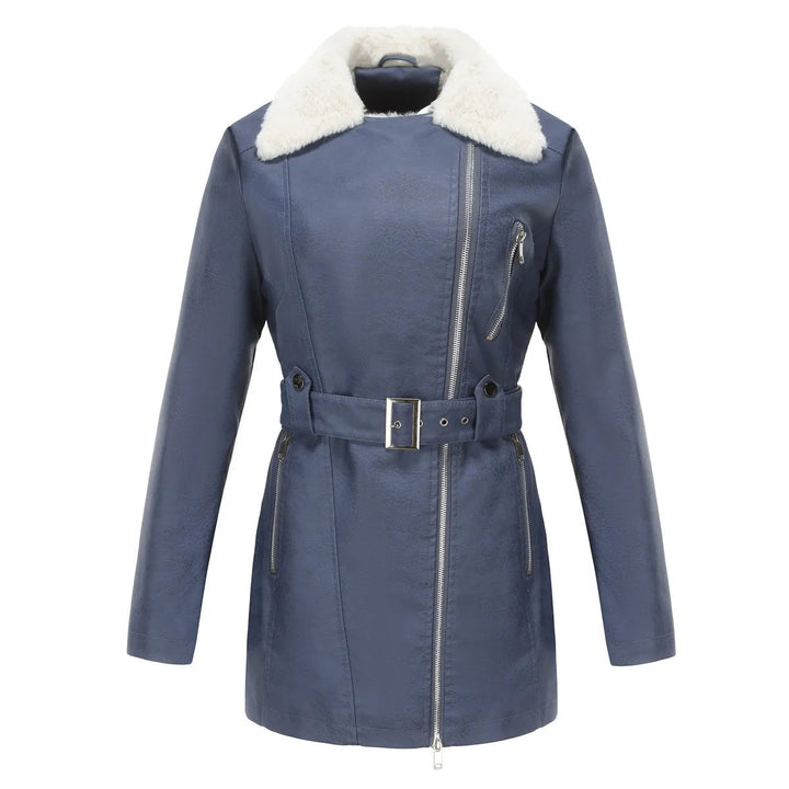 Cappotto invernale da donna con cintura e tasche
