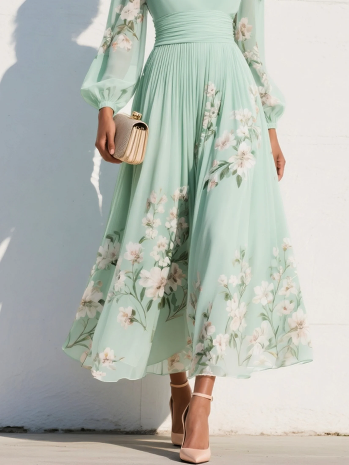 Odelia™ Blumiges Midi-Kleid