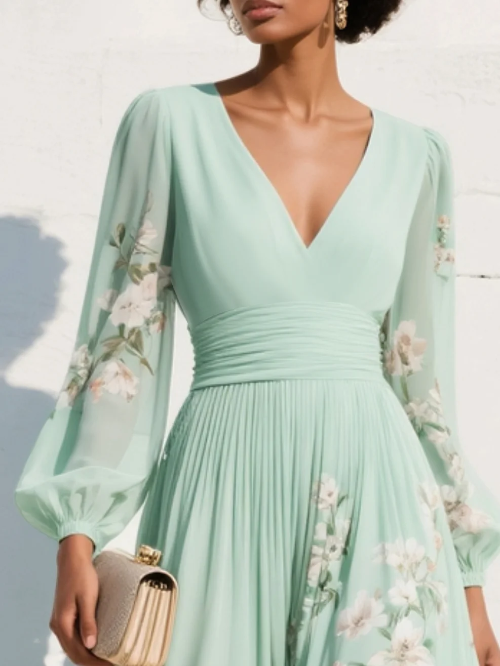 Odelia™ Blumiges Midi-Kleid