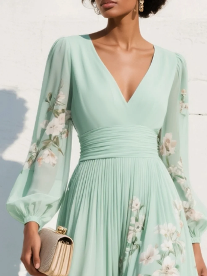Odelia™ Blumiges Midi-Kleid