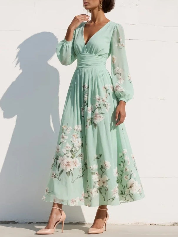 Odelia™ Blumiges Midi-Kleid