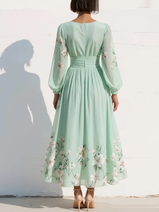 Odelia™ Blumiges Midi-Kleid
