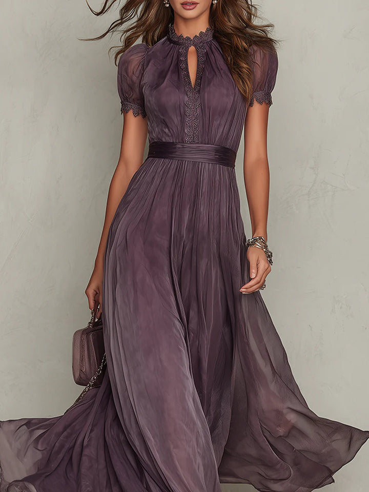 Ashley | Vintage Elegantes Chiffon Maxikleid