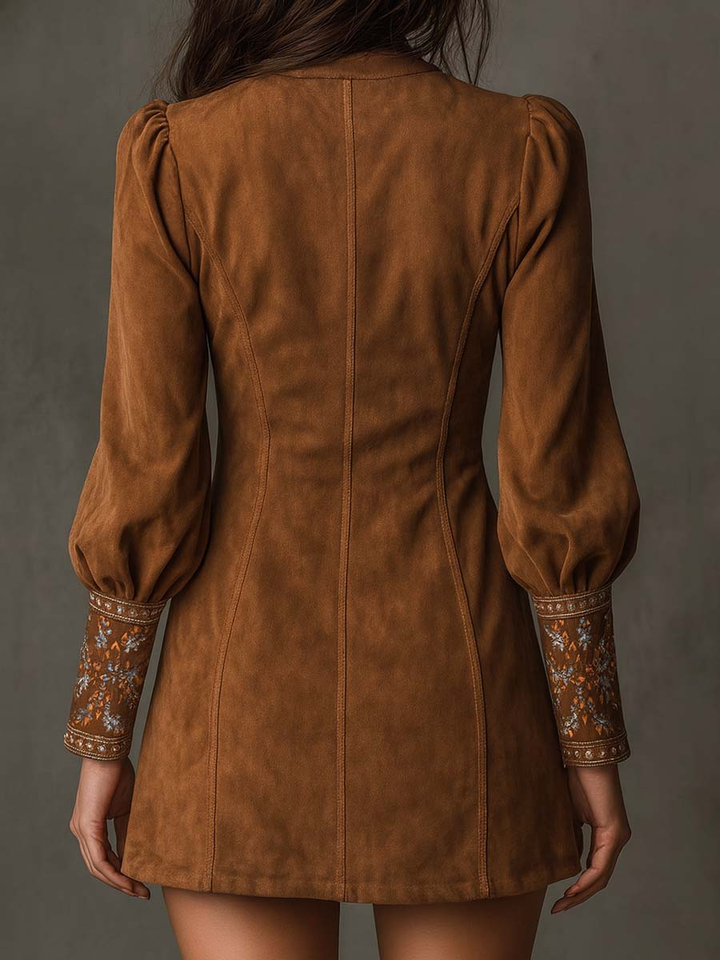 Lunori™ | Lila besticktes Minikleid