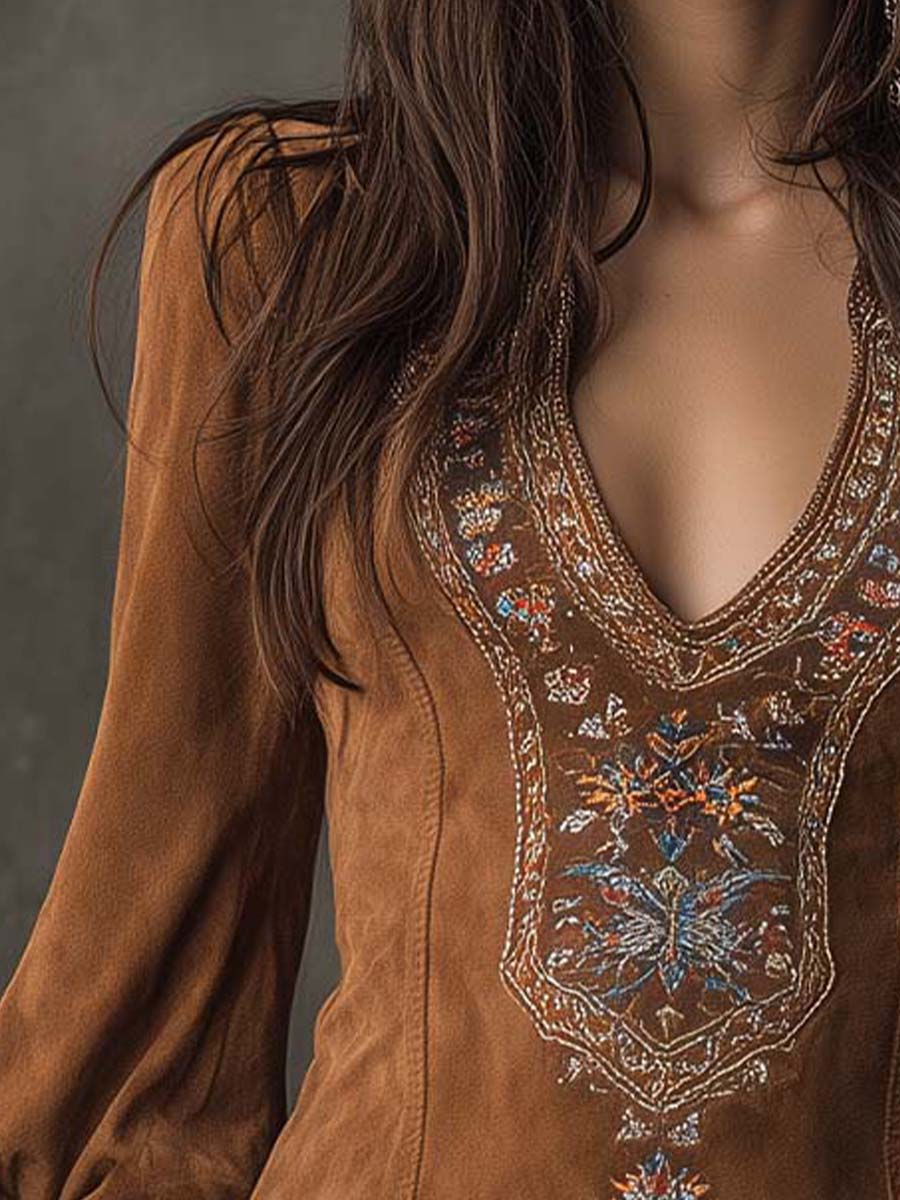 Lunori™ | Lila besticktes Minikleid