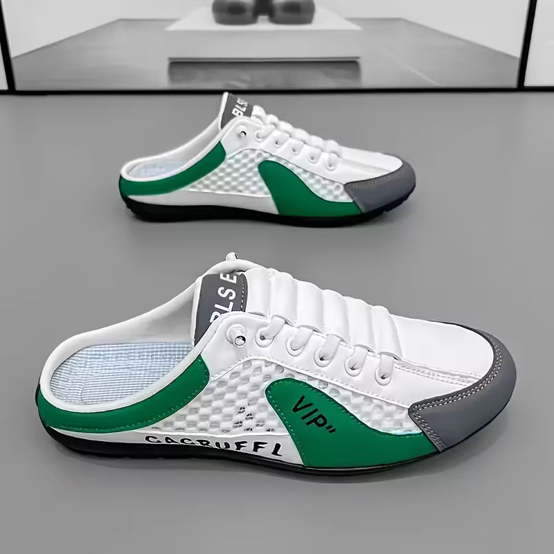 Sneakers slip-on da uomo color block con retro scoperto