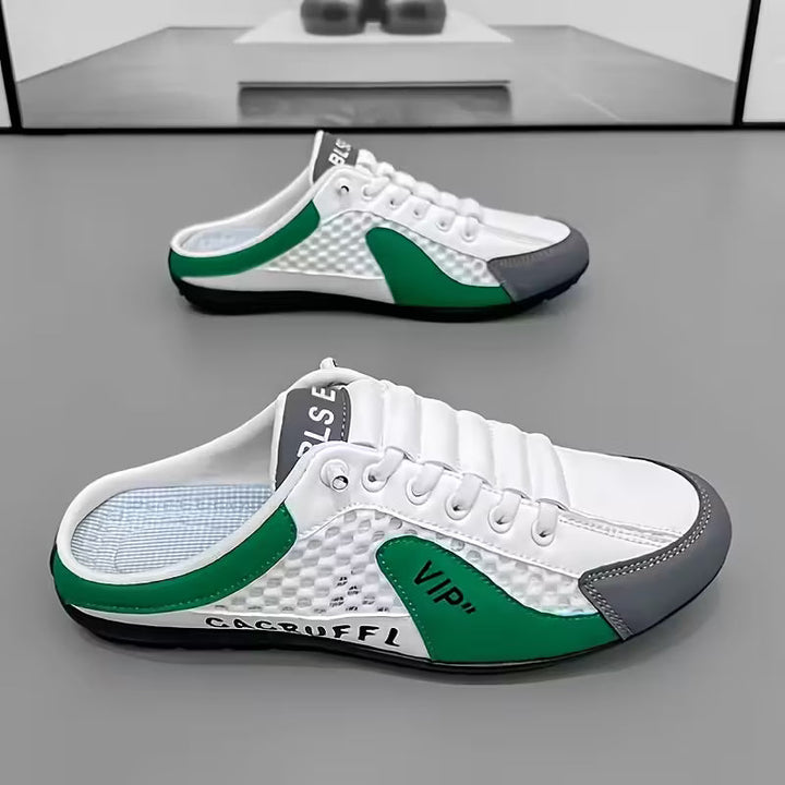 Sneakers slip-on da uomo color block con retro scoperto