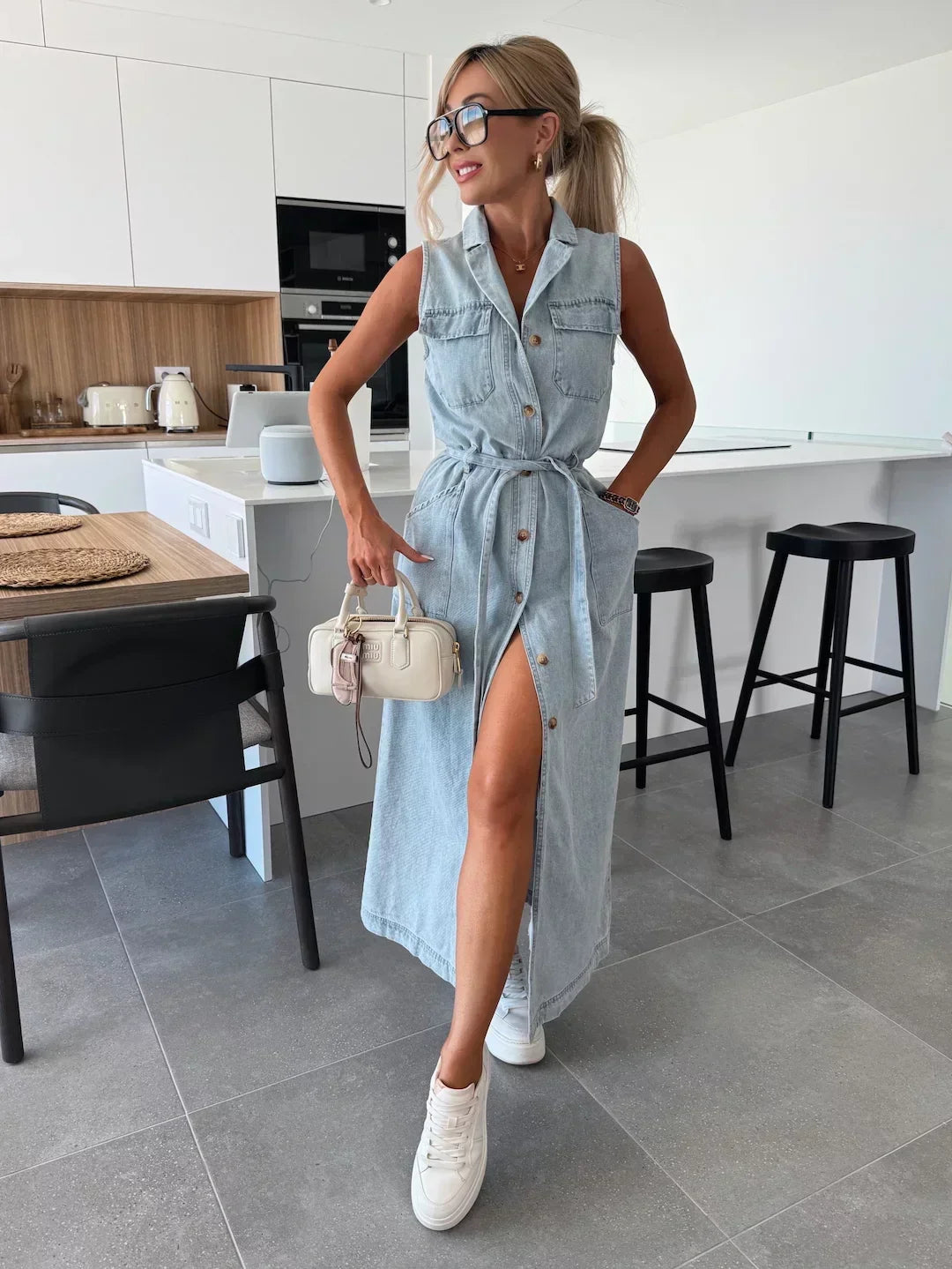 Diane™ - Denim Maxikleid